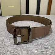 Tom Ford Double-Sided First-Layer Cowhide Counter Belt with Copper Buckles
