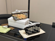 Burberry Inspired Nylon Baguette Hobo Bag