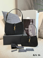 YSL Diamond-Studded Hobo Underarm Bag - 25cm x 20cm with Double Box Packaging