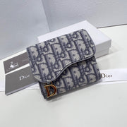 Dior 2381 Multifunctional Cowhide Card Holder in Black, Gray, and Maroon