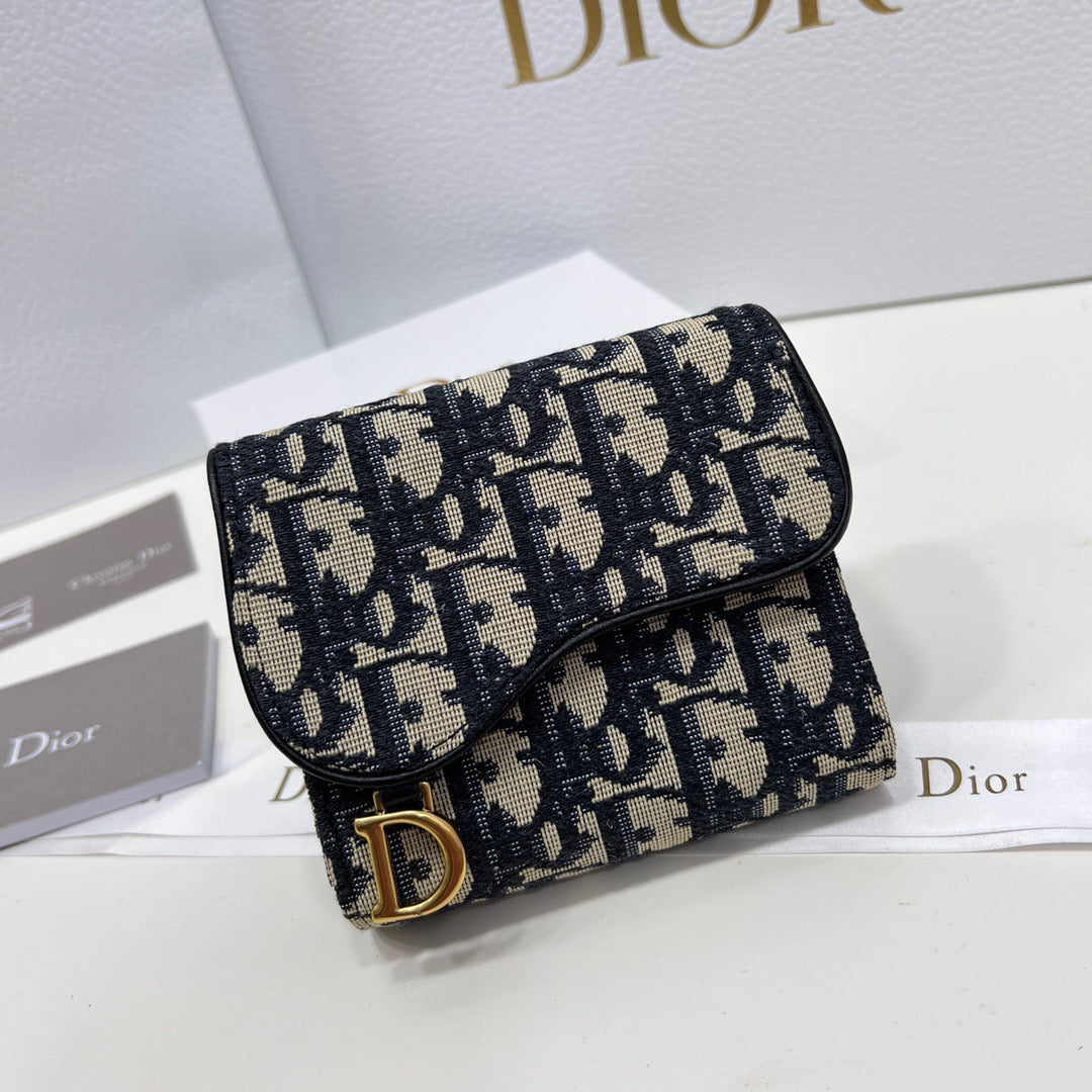 Dior 2381 Multifunctional Card Holder in Black, Gray, and Maroon