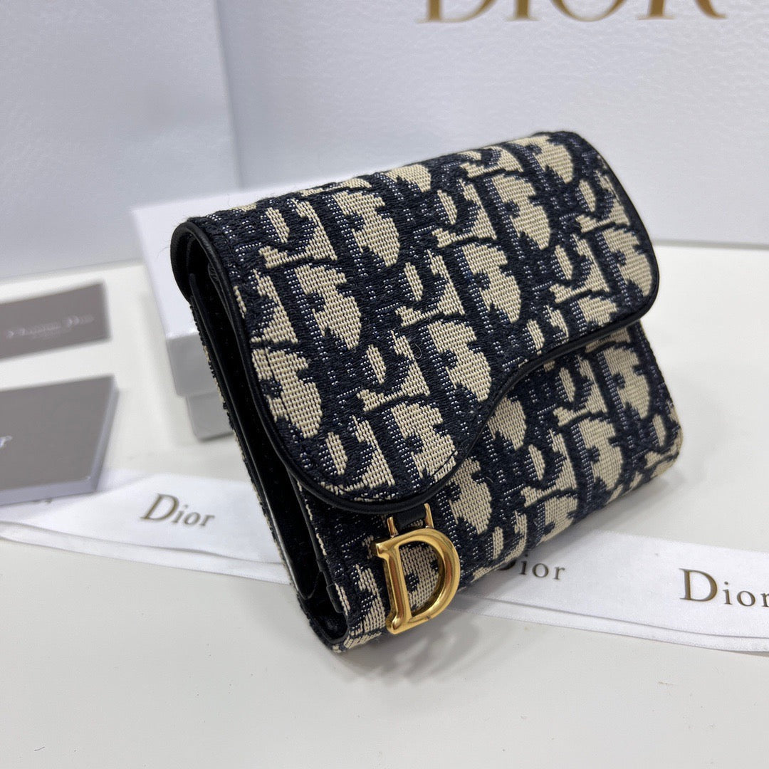 Dior 2381 Multifunctional Card Holder in Black, Gray, and Maroon