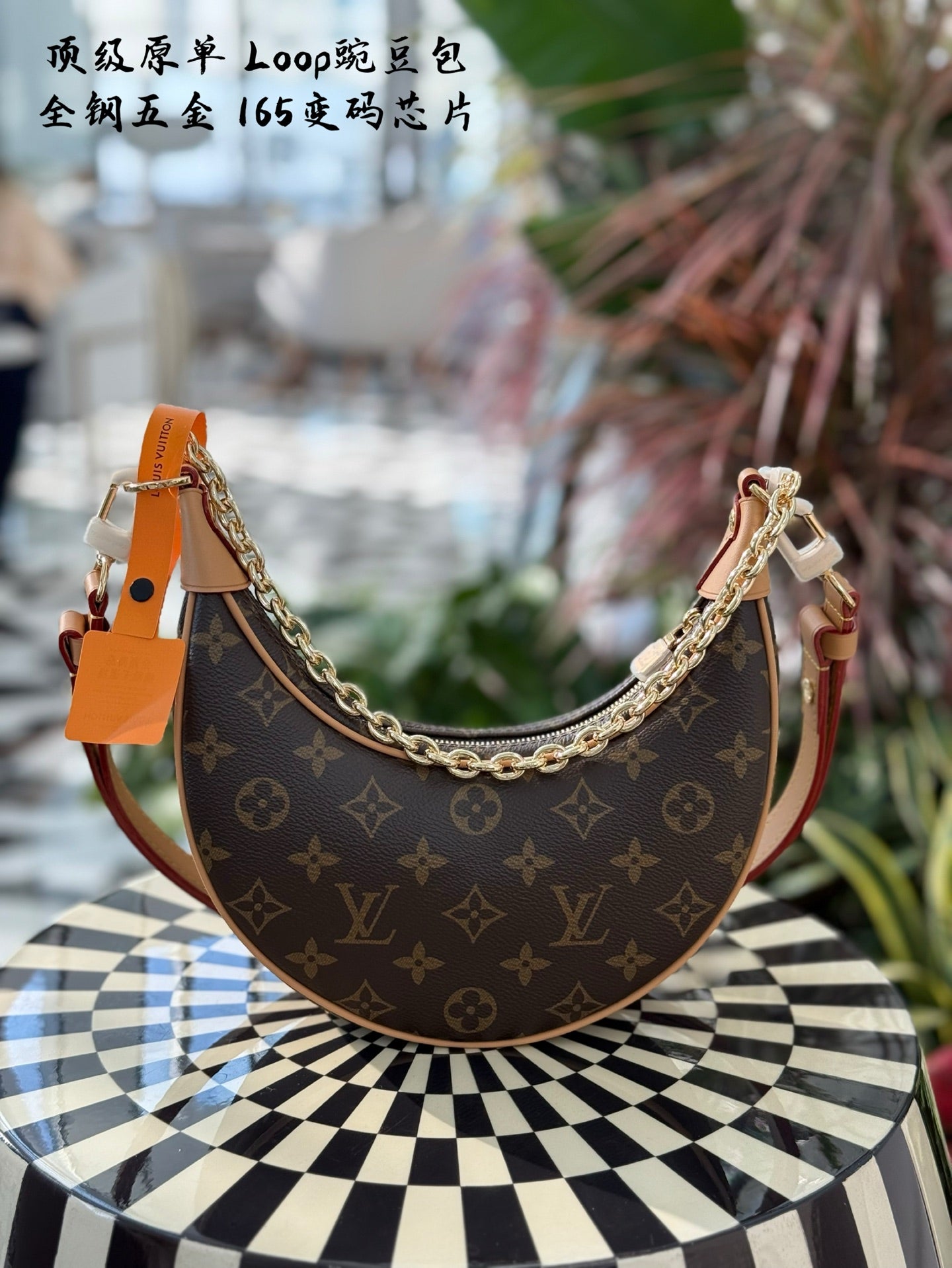 Stylish Crescent Moon Bag â€“ Adjustable Strap & Detachable Chain