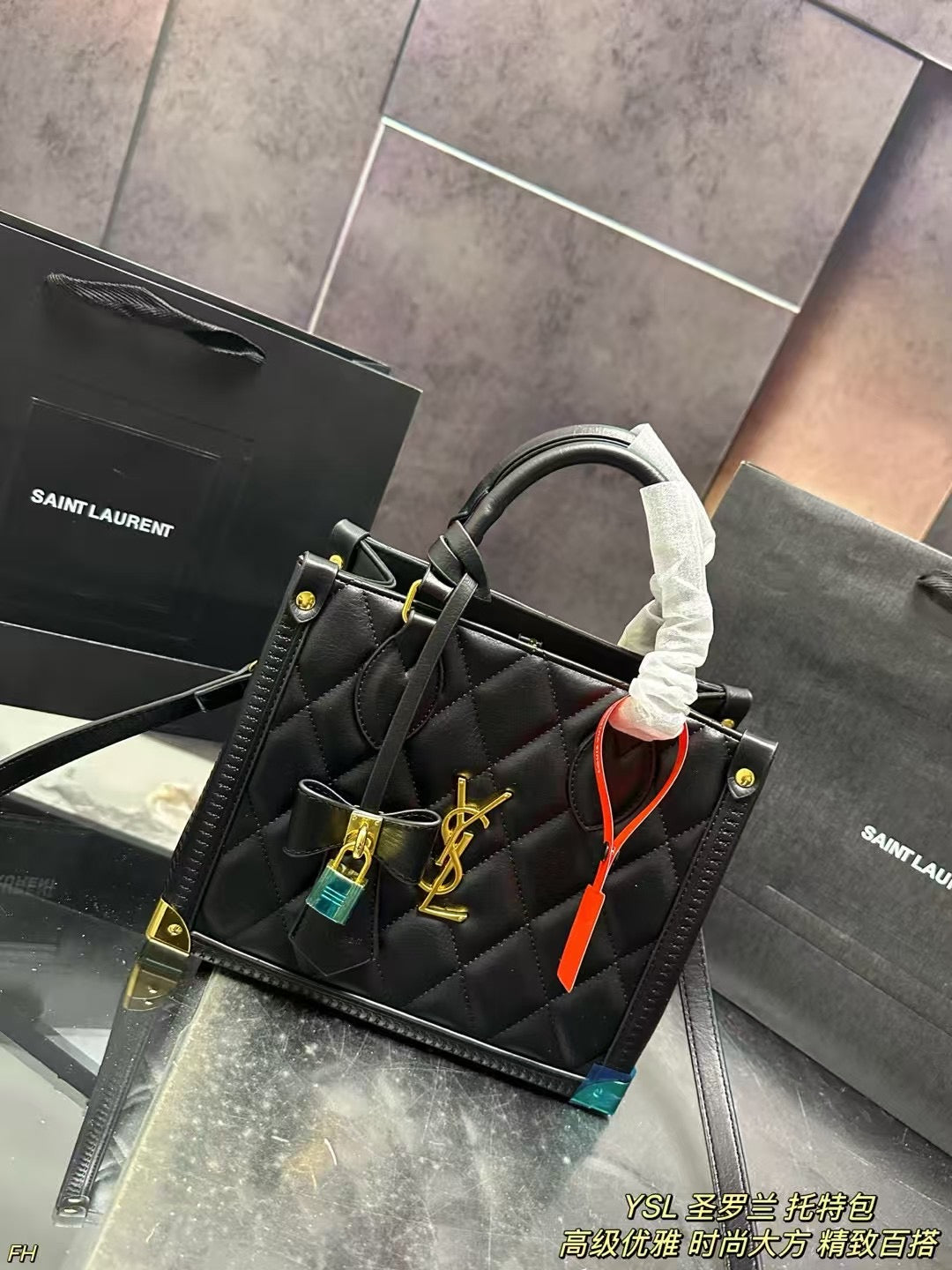 Yves Saint Laurent Designer Tote Bag - Elegant and Playful