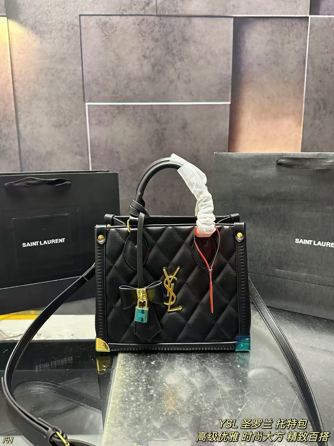 Yves Saint Laurent Designer Tote Bag - Elegant and Playful