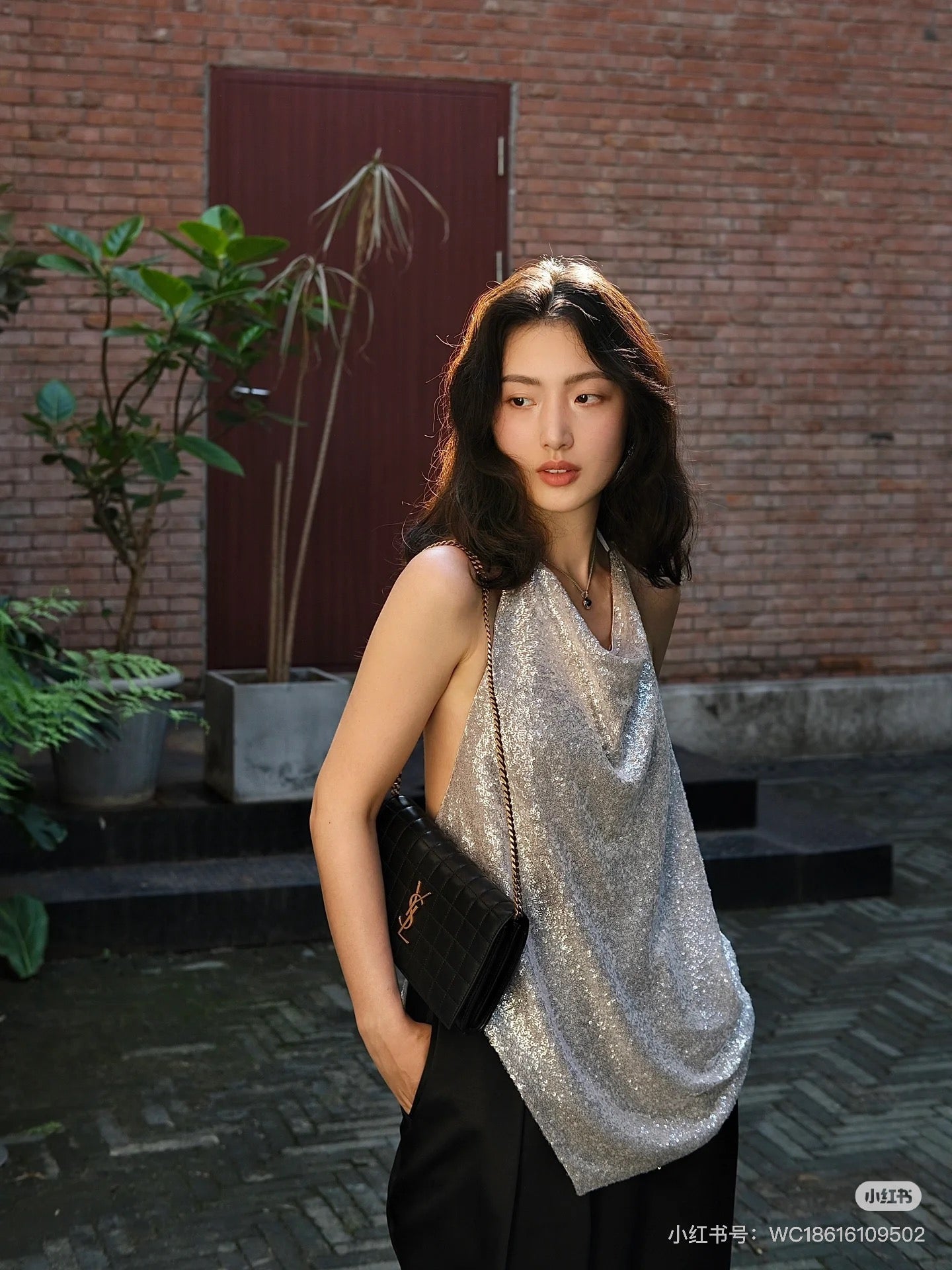 YSL WOC Plaid Chain Bag - Chic Designer Accessory