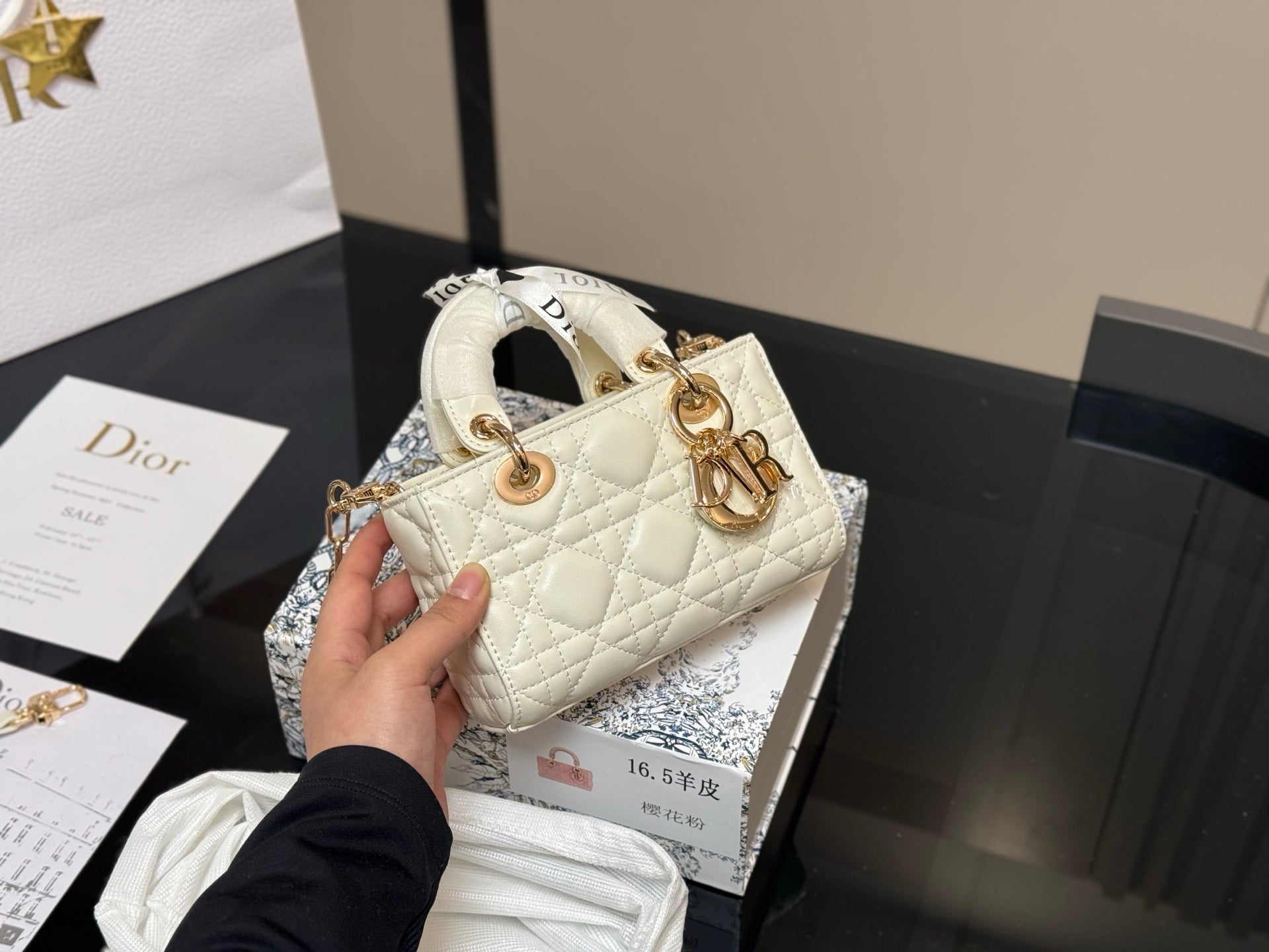 Foldable Dior Sheepskin Princess Diana Bag - Horizontal Version