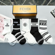 Fendi Big F Logo High Socks - Cotton Comfort & Style