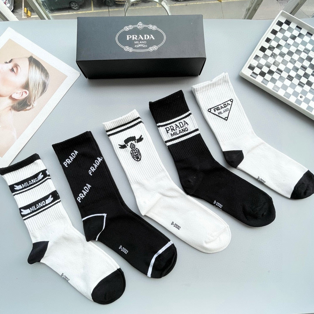 PRADA High-Top Socks - Stylish Comfort for Fashion Enthusiasts