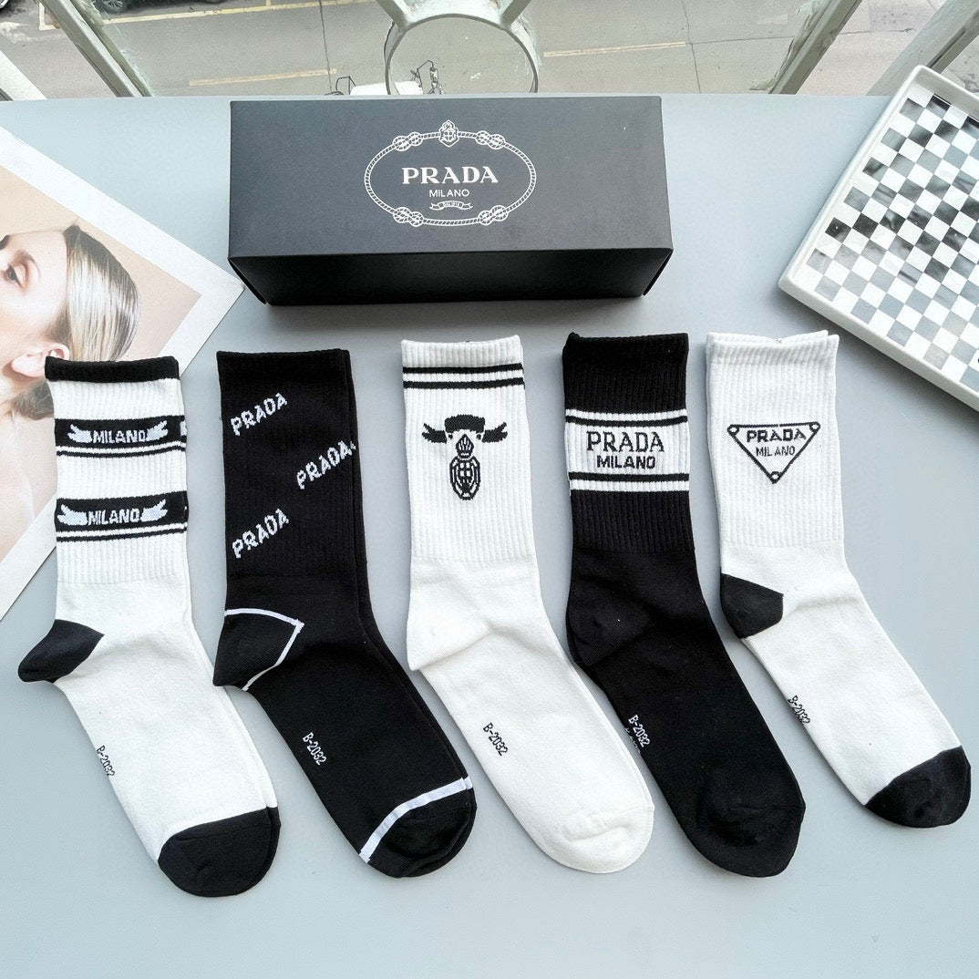 PRADA High-Top Socks - Stylish Comfort for Fashion Enthusiasts