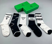 PRADA Mid-Calf Cotton Socks - Set of 5 Pairs