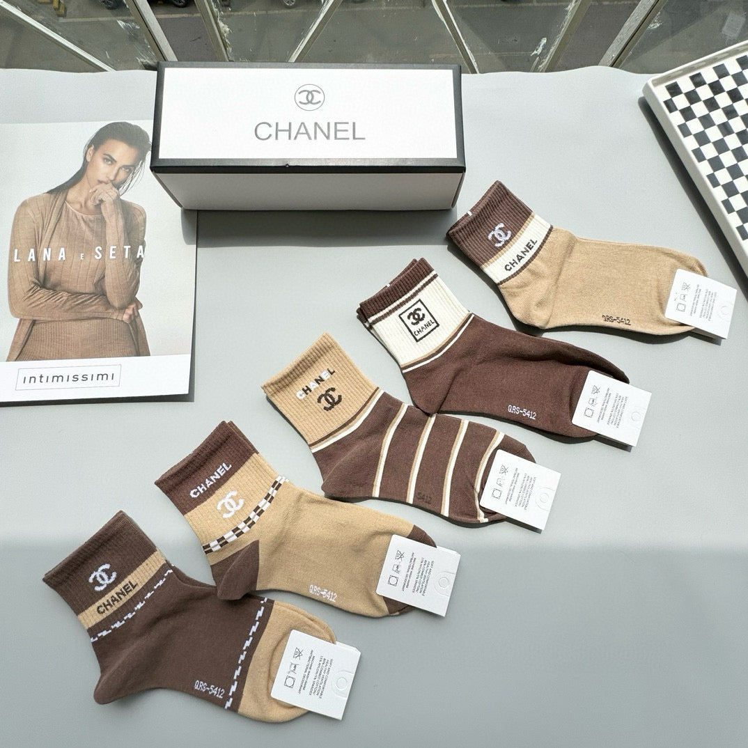 Chanel Mid-Calf Card Socks - Fashionable & Stylish