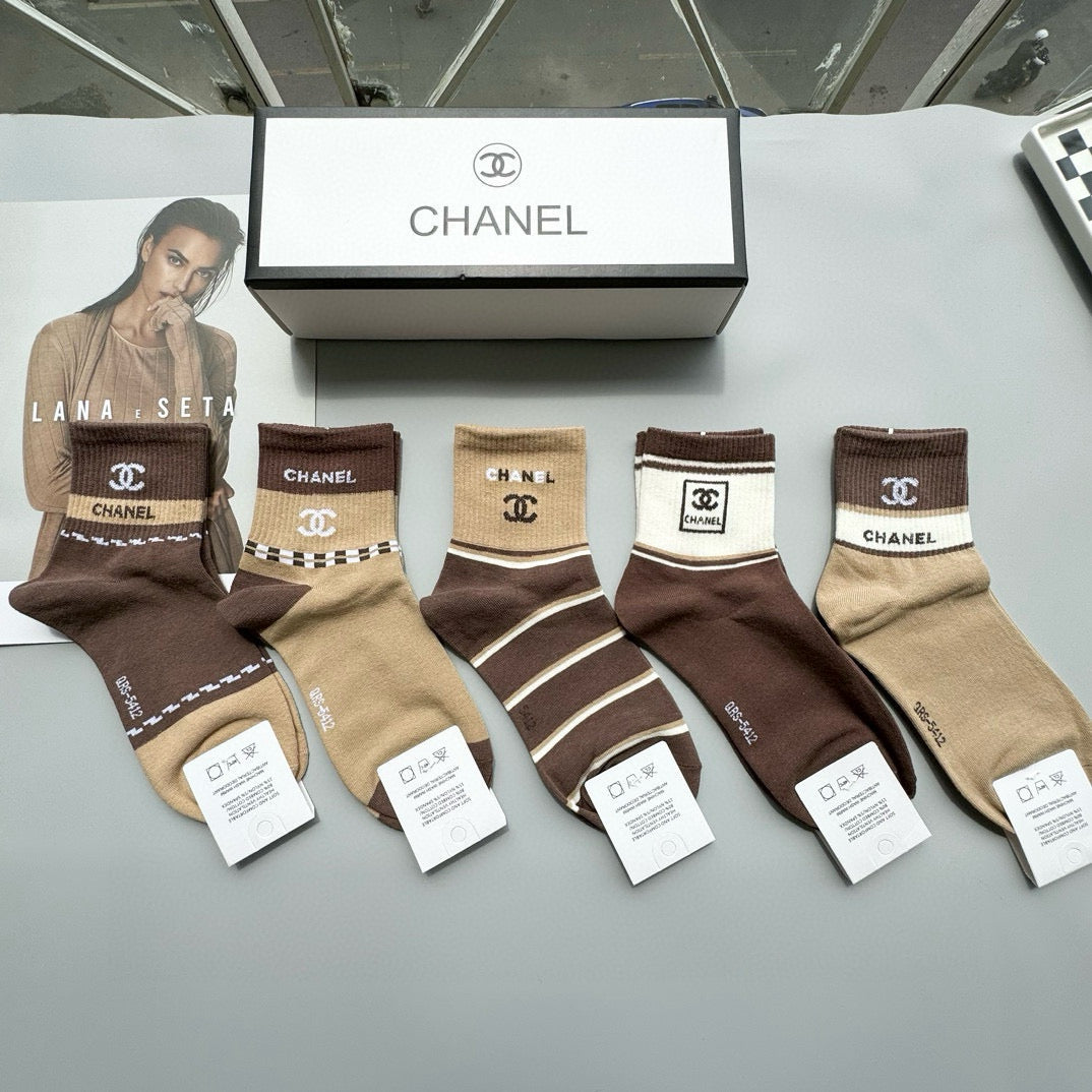 Chanel Mid-Calf Card Socks - Fashionable & Stylish