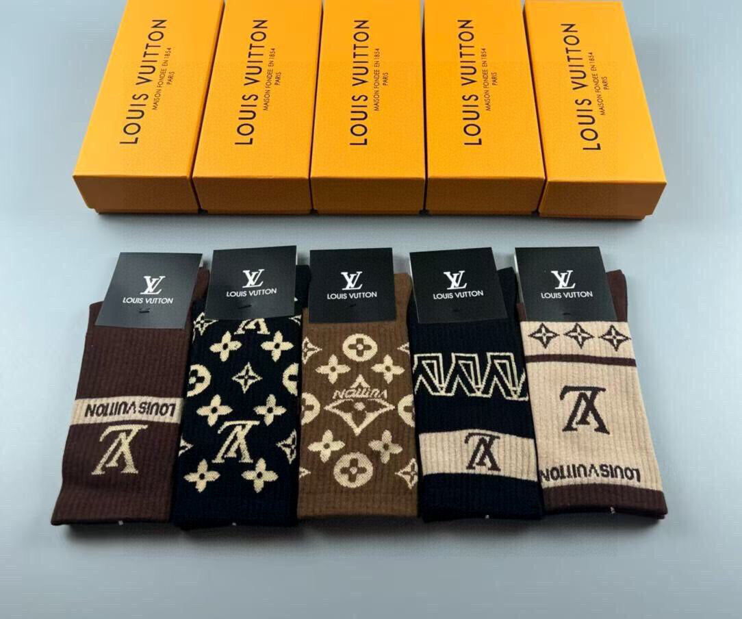 Louis Vuitton High-Top Cotton Socks - 5 Pairs