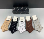 Balenciaga Paris Classic Women's Cotton Socks - Five Pairs
