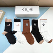Miu Miu Cotton Lettering Socks - 5 Pairs