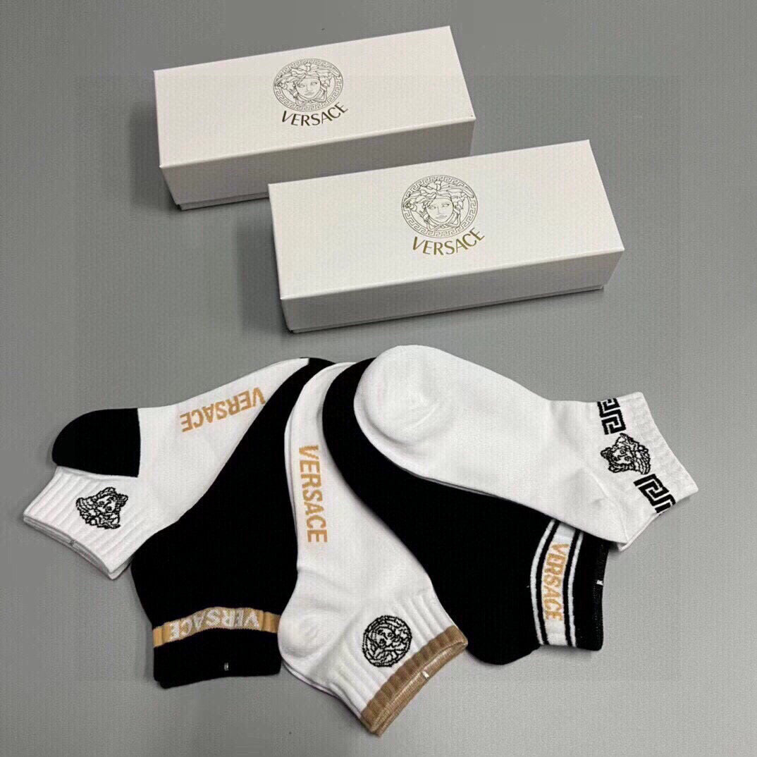 Versace Men's Cotton Socks Gift Set - 5 Pairs