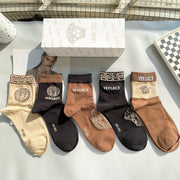 Versace Men's Mid-Calf Fashion Socks - 5 Pairs