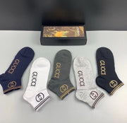 Gucci Jacquard Cotton Socks - Five Pairs Gift Box
