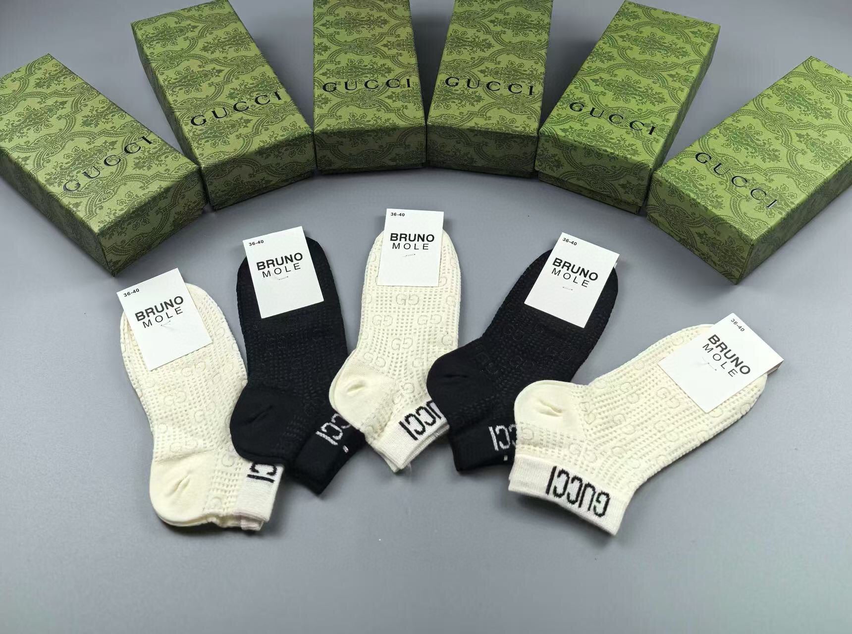 Gucci Classic Jacquard Logo Sock Set - 5 Pairs