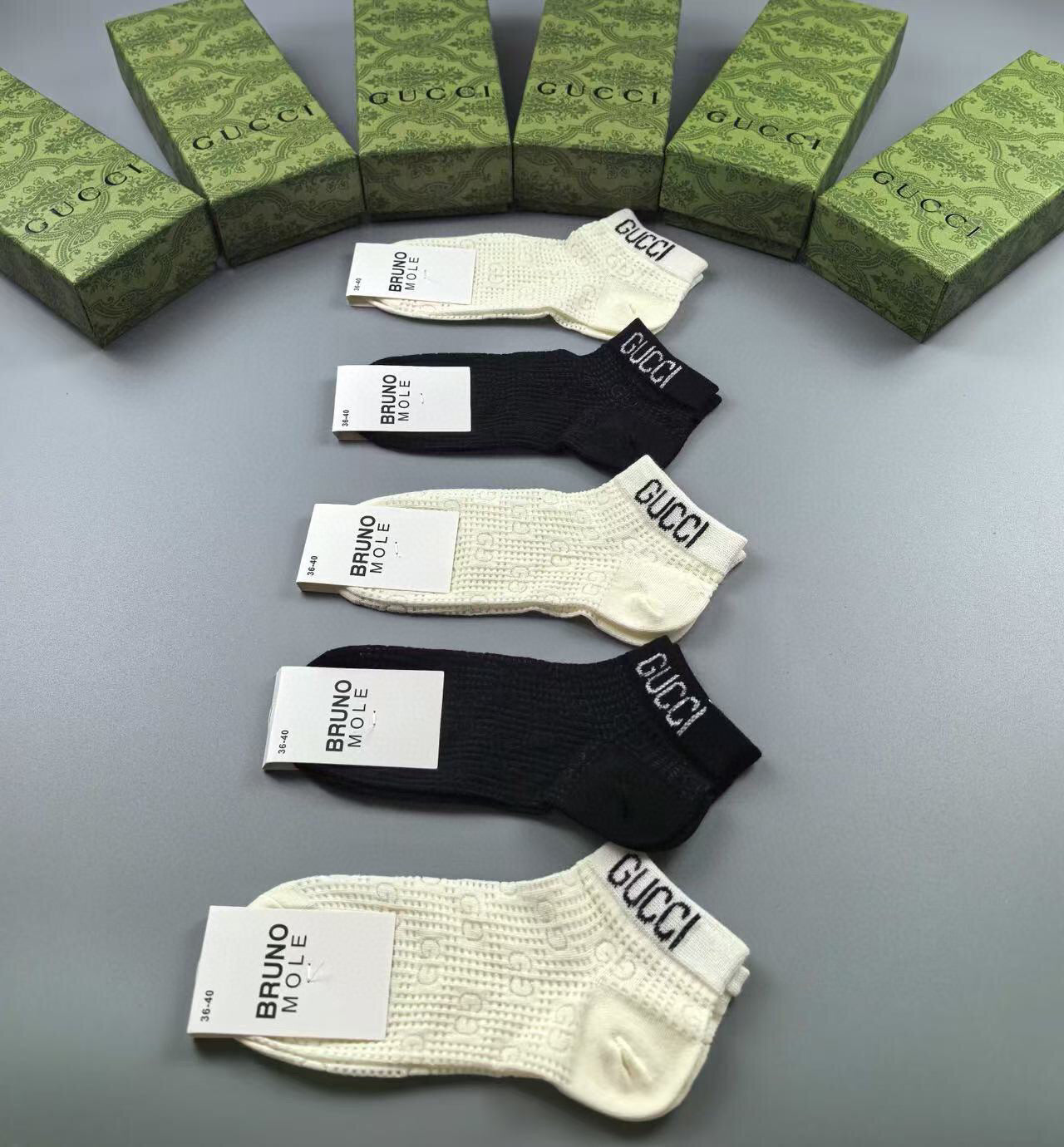 Gucci Classic Jacquard Logo Sock Set - 5 Pairs
