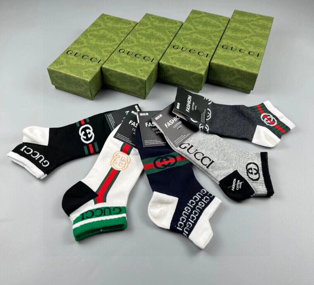 Gucci Men's Jacquard Logo Socks - Set of 5 Pairs