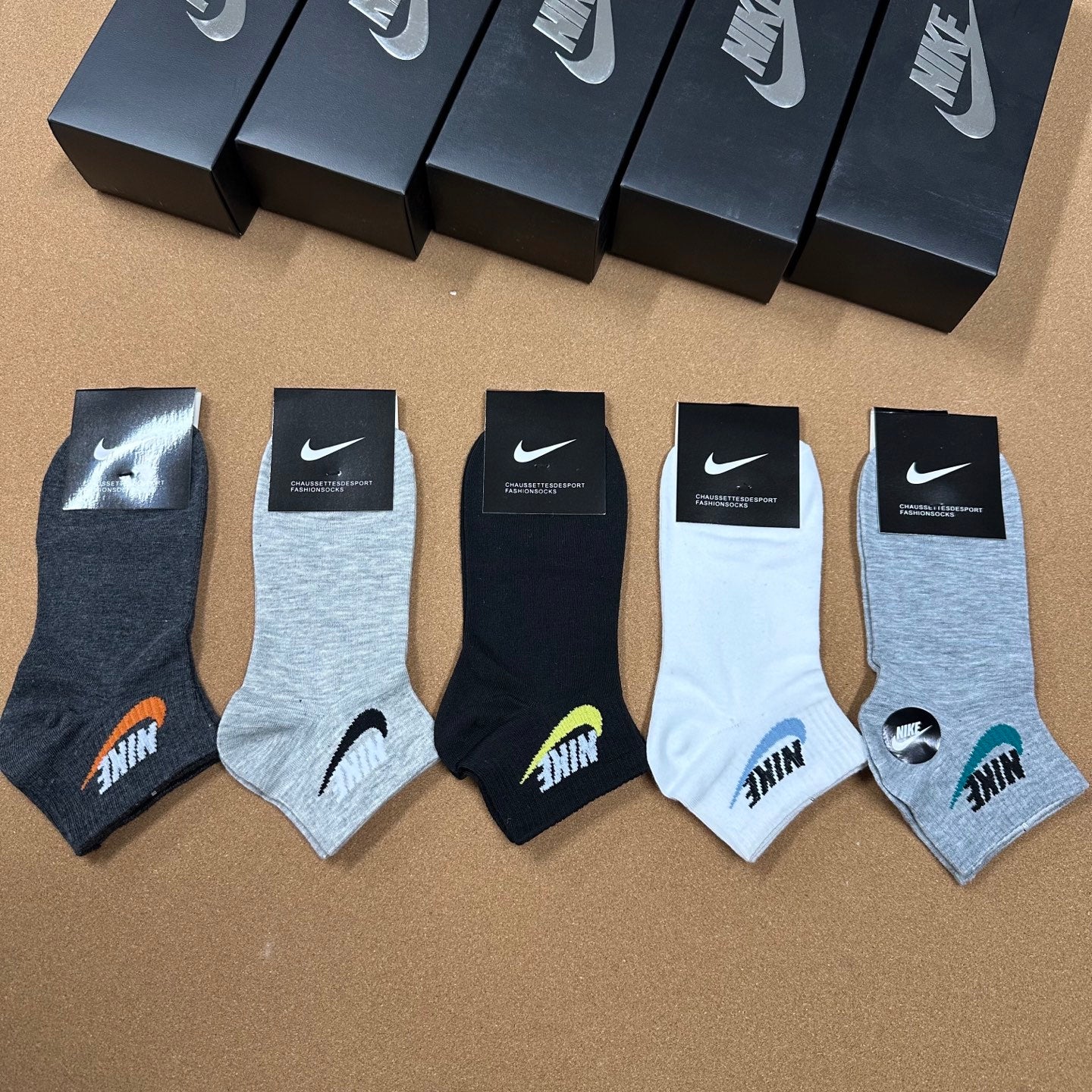 Nike Combed Cotton Crew Socks - 5 Pairs Box Set