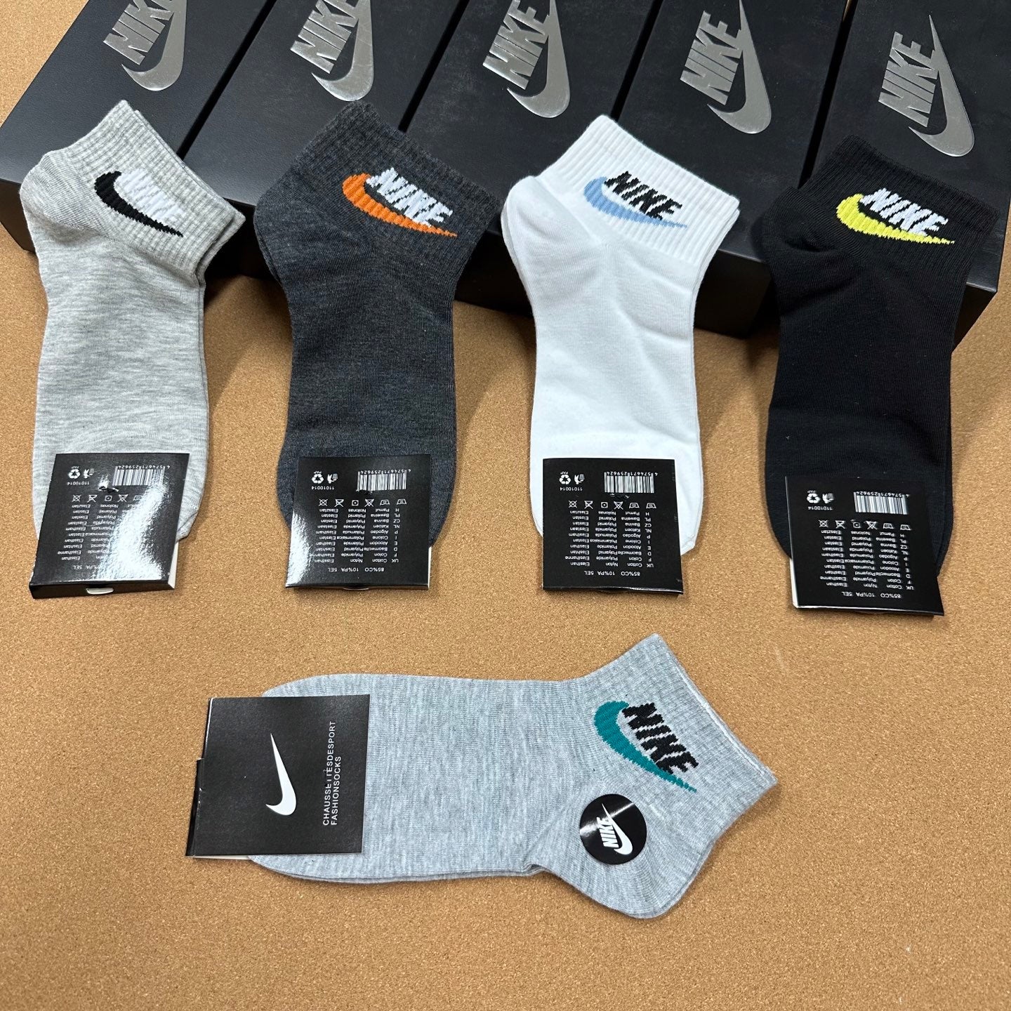 Nike Combed Cotton Crew Socks - 5 Pairs Box Set