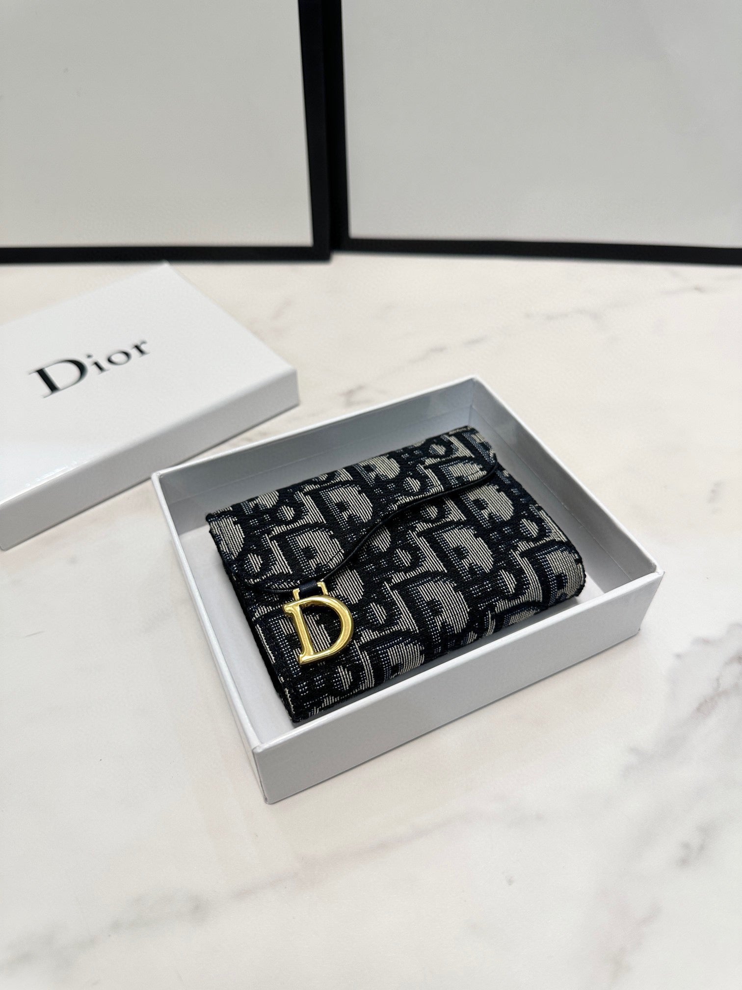 Dior Saddle Card Bag - Classic Oblique Print
