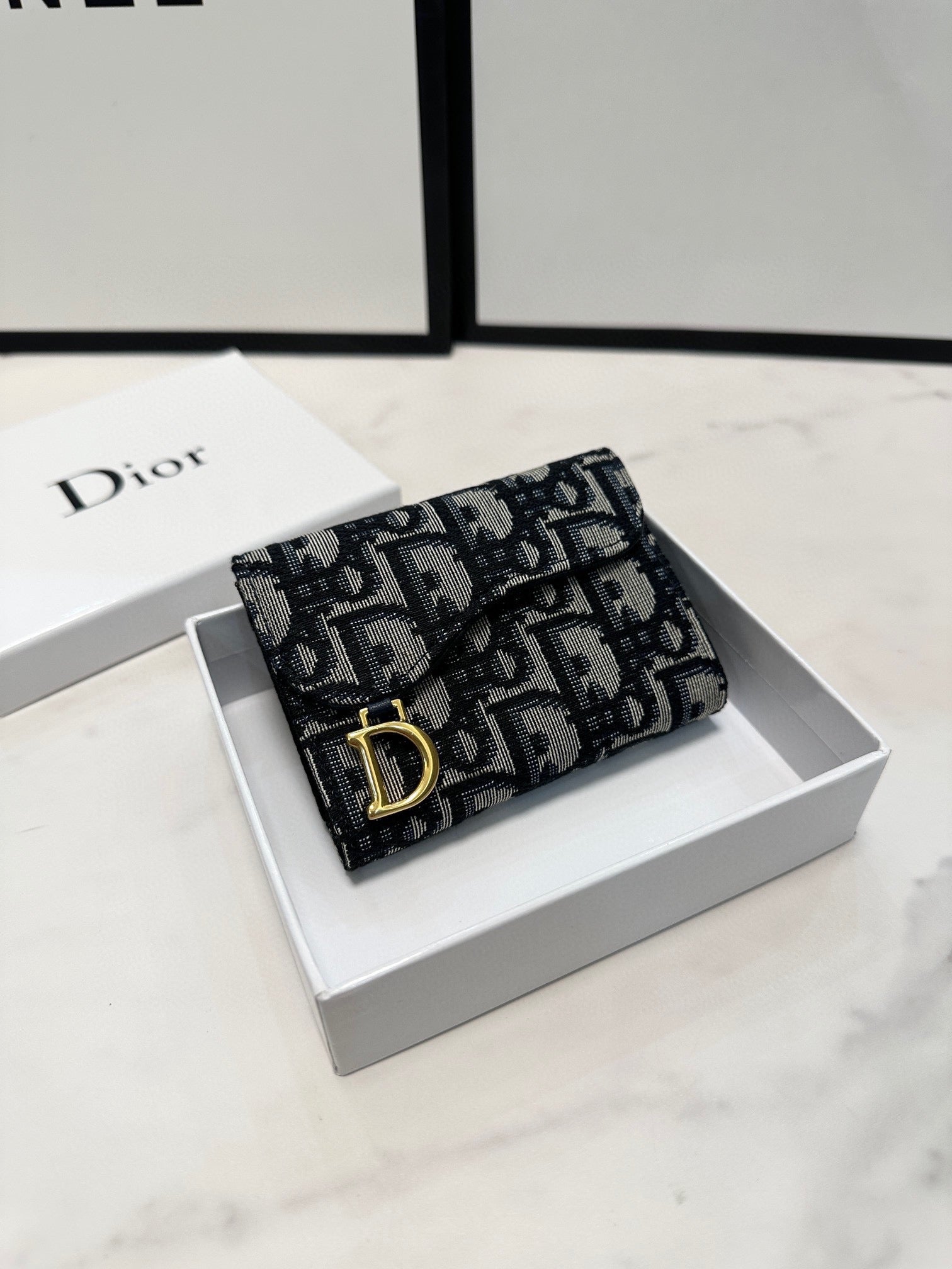 Dior Saddle Card Bag - Classic Oblique Print
