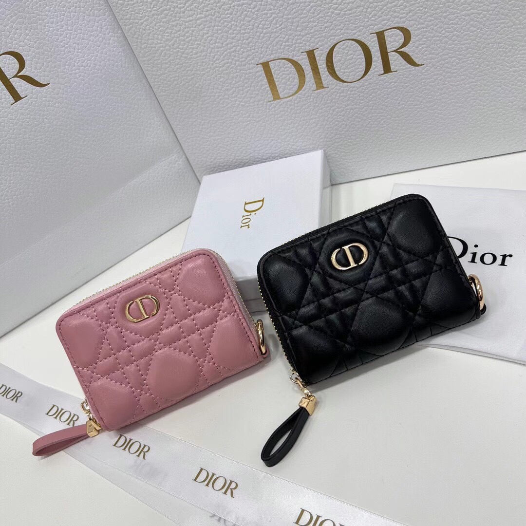 Dior 2386 Black and Pink Lambskin Leather Accessory