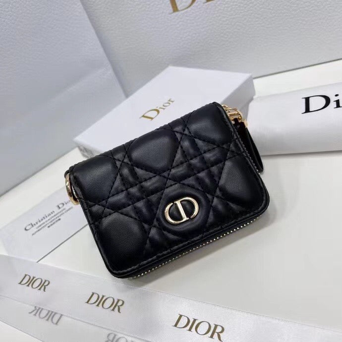 Dior 2386 Black and Pink Lambskin Leather Accessory