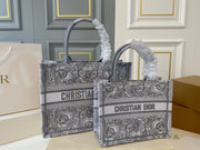 Dior Embroidered Canvas Tote Bag - Medium Size