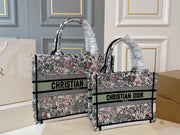 Dior Canvas Embroidered Tote Bag - Retro Chic & Versatile