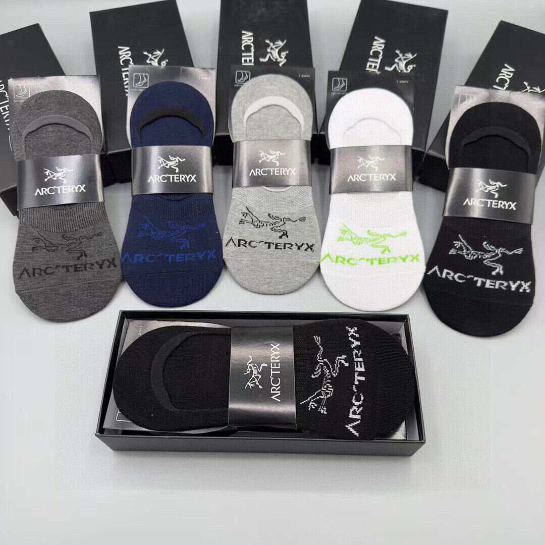 Arc'teryx Men's Invisible Socks - Breathable Cotton, 5 Pairs in Gift Box
