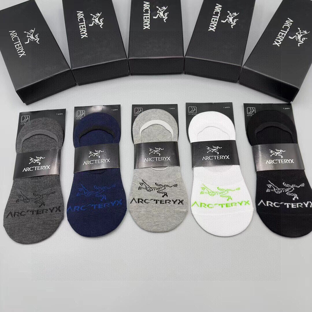 Arc'teryx Men's Invisible Socks - Breathable Cotton, 5 Pairs in Gift Box
