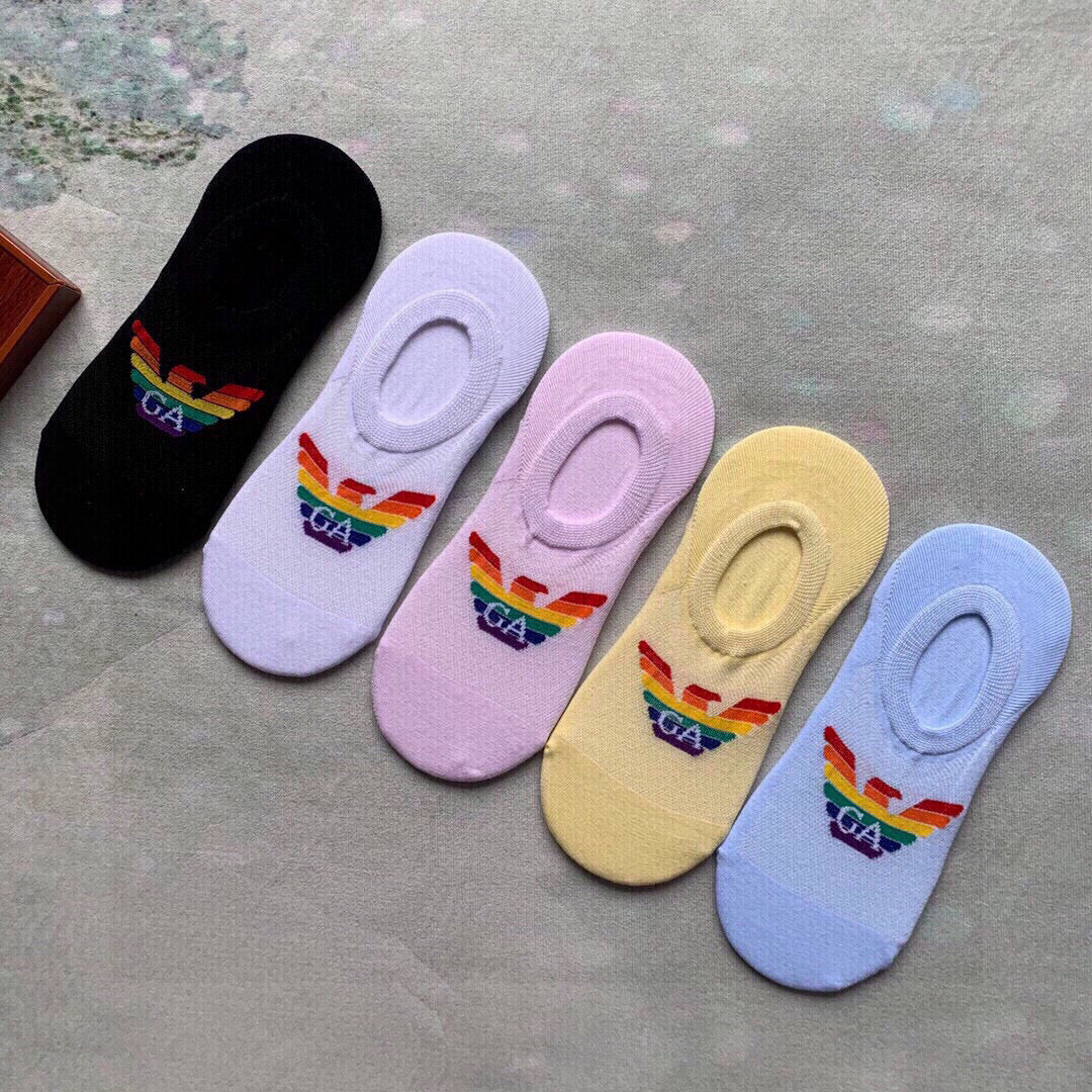 Emporio Armani Women's Invisible Socks â€“ 5 Pairs Classic Jacquard