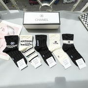 Chanel Mid-Calf Fashion Socks - Set of 5 Pairs