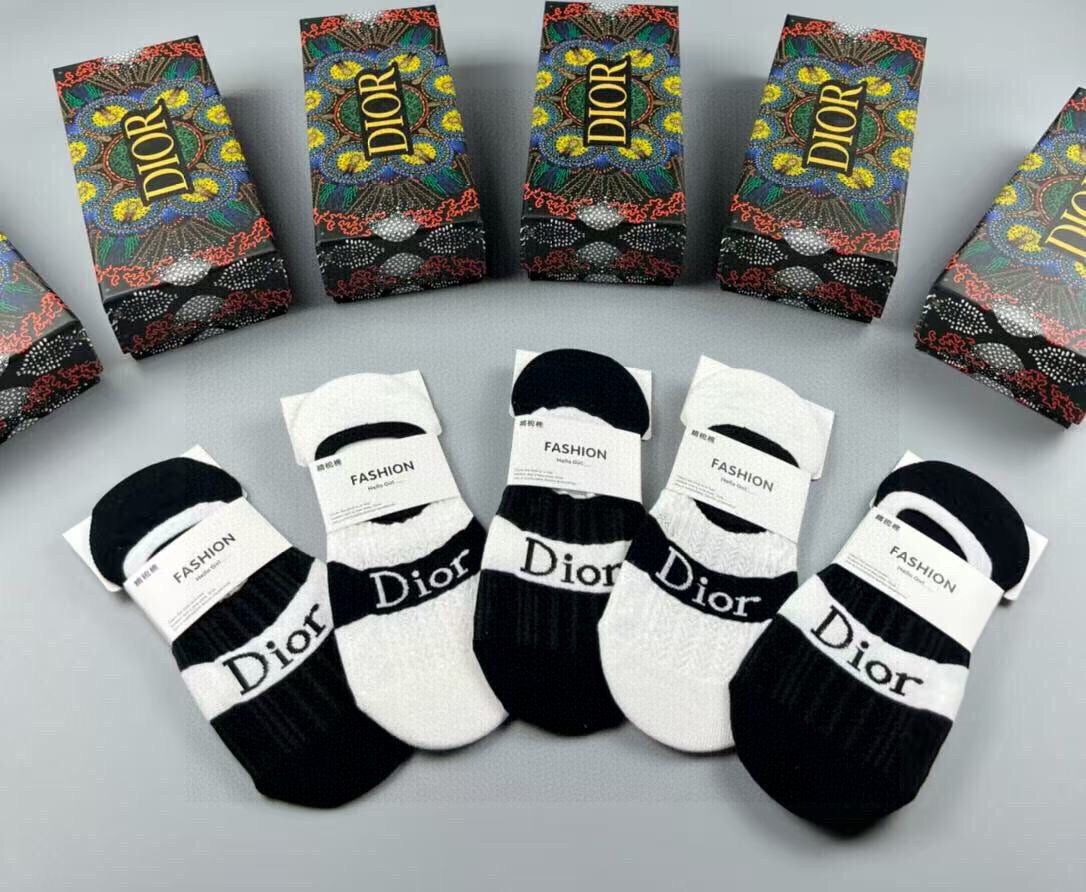Dior Women's Invisible Socks - 5 Pairs in Classic Jacquard