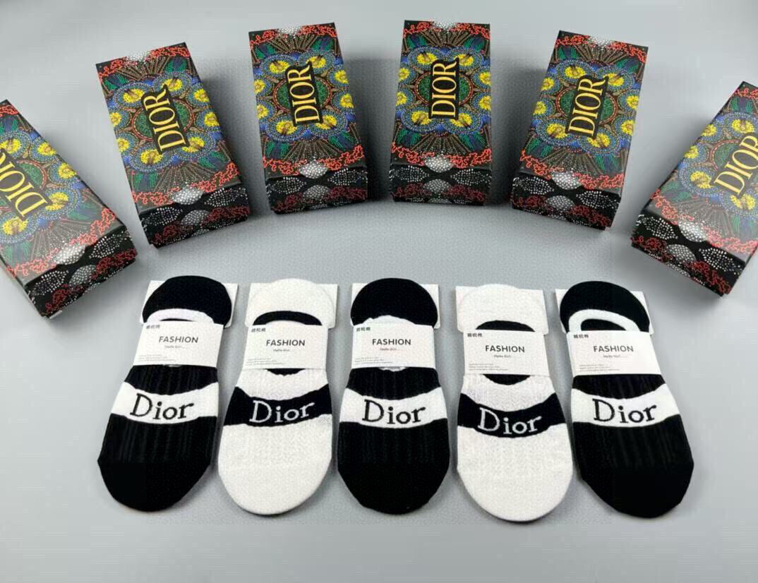 Dior Women's Invisible Socks - 5 Pairs in Classic Jacquard