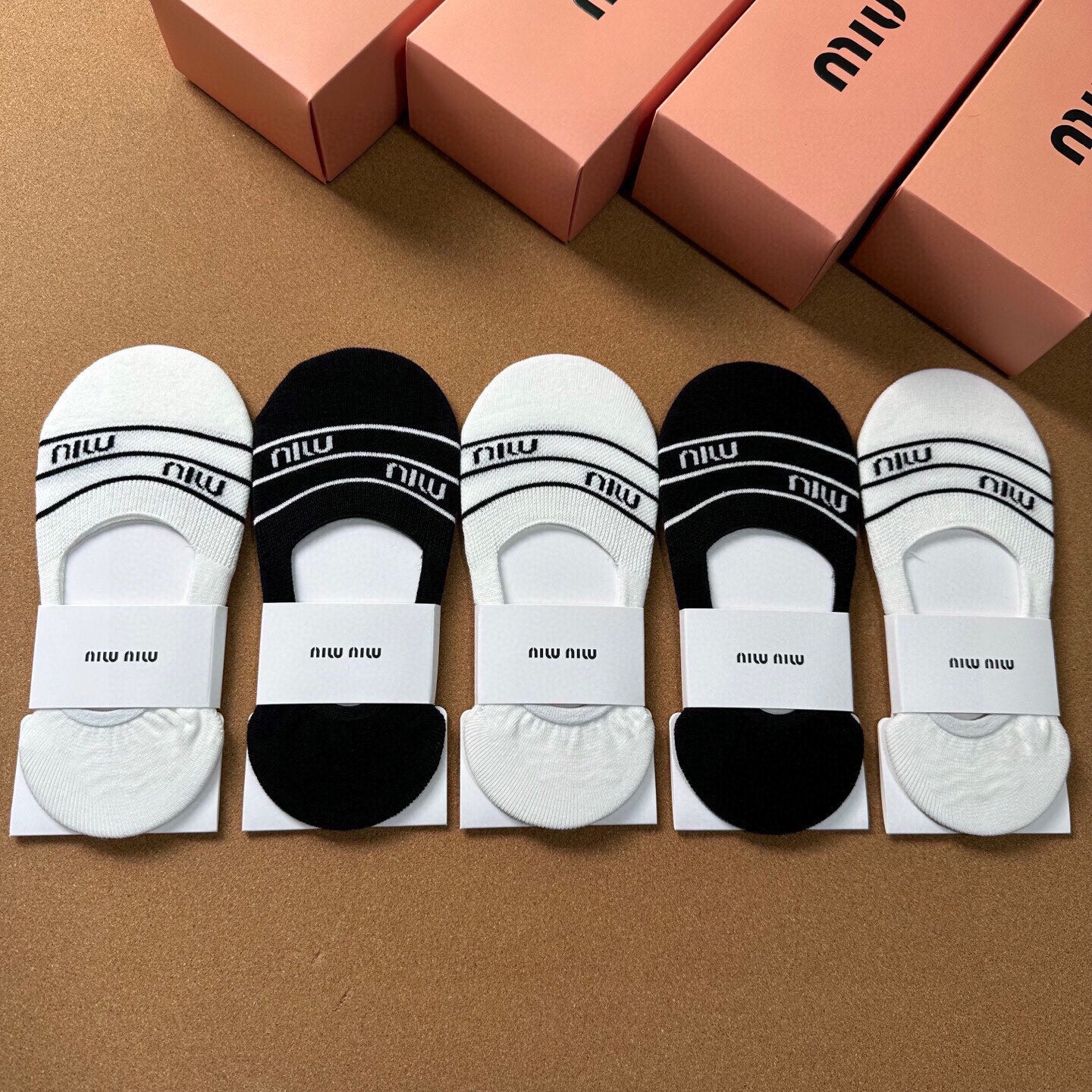 Miu Miu Women's Invisible Socks - 5 Pairs Boxed