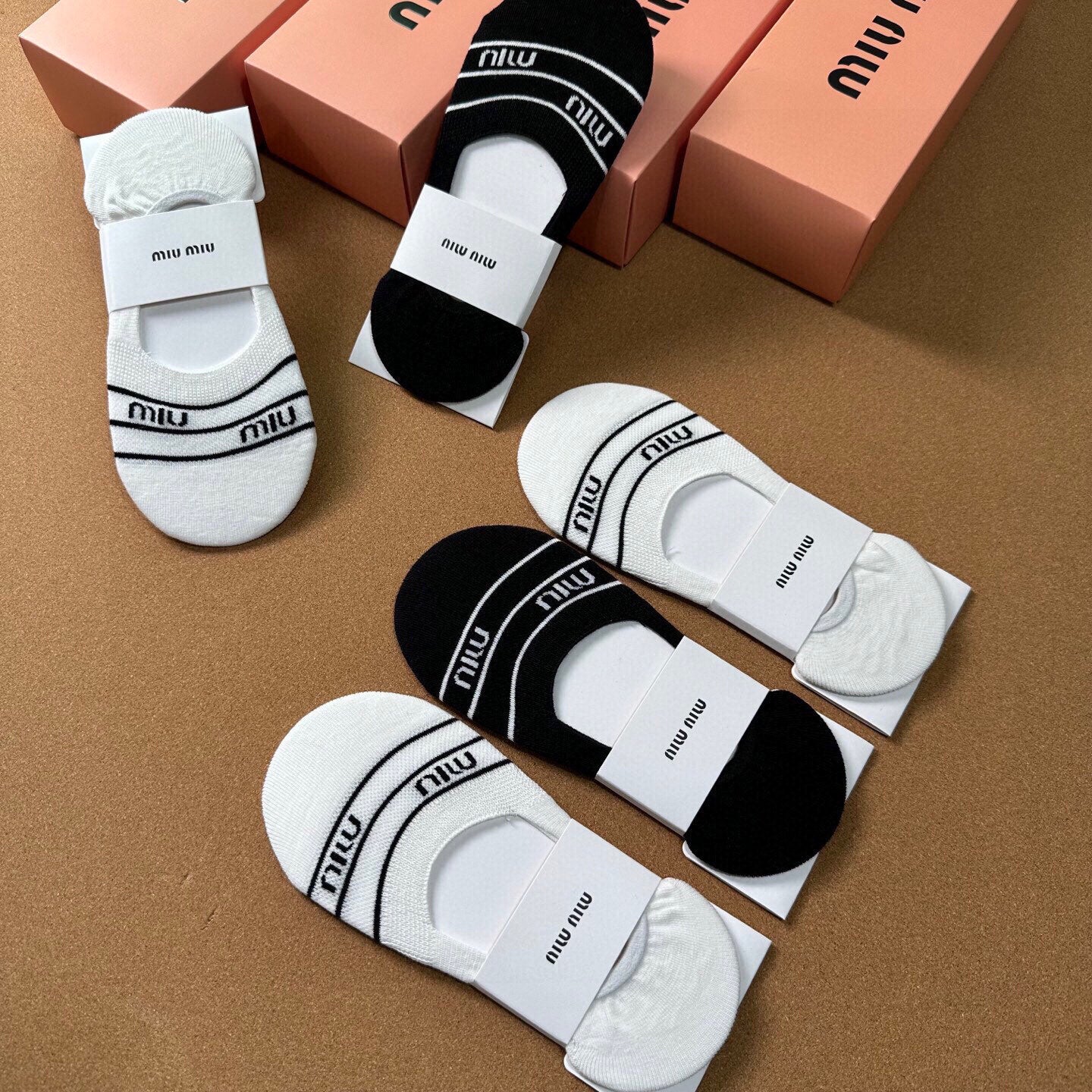 Miu Miu Women's Invisible Socks - 5 Pairs Boxed