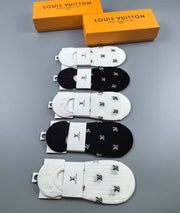 Louis Vuitton Women's Invisible Socks - 5 Pairs in Classic Jacquard