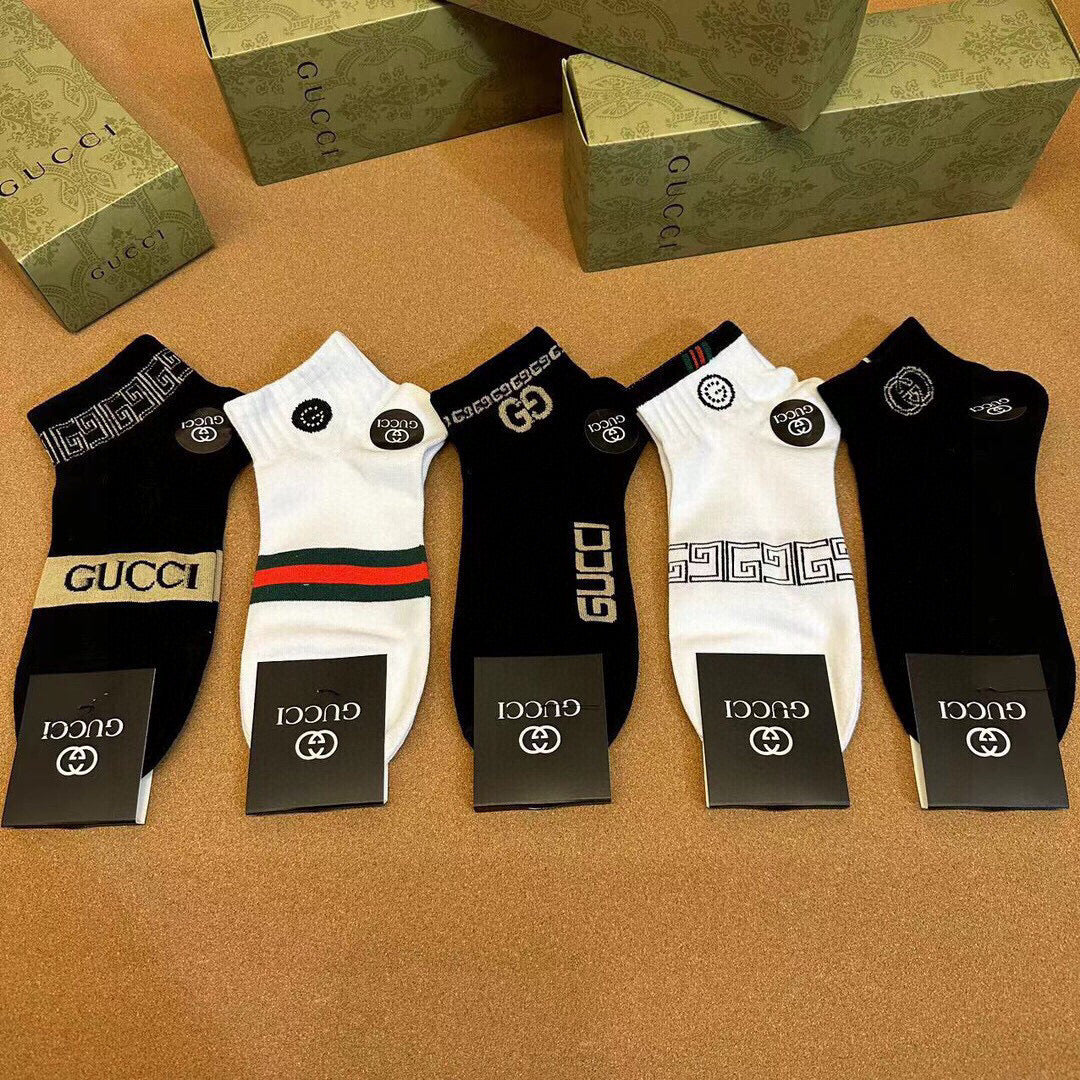 Gucci Men's Jacquard Logo Socks - Box of Five Pairs