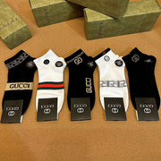 Gucci Men's Jacquard Logo Socks - Box of Five Pairs