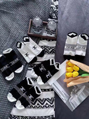 Celine Women's Jacquard Logo Short Socks - 5 Pairs