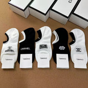 CHANEL Women's Cotton Socks - 5 Pairs Gift Box