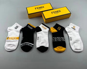 Fendi Big F Jacquard Socks - Set of 5 Pairs