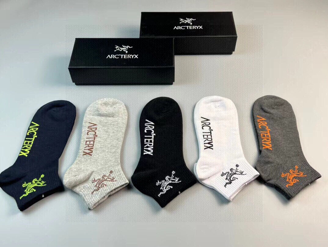 Archa'teryx Menâ€™s Cotton Short Socks - 5 Pairs in Gift Box