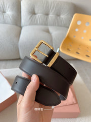 Miu Miu Classic Leather Belt with Logo